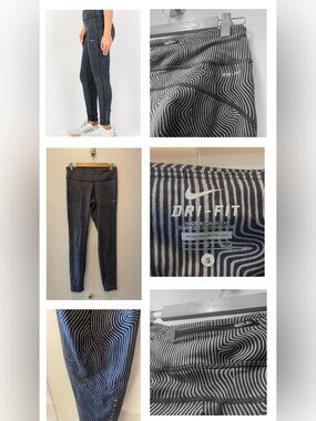 Nike Dri Fit Silver Reflective Work Out Running Athletic Back Pockets Size Small